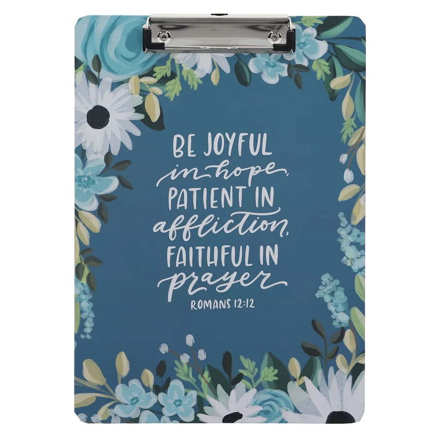Be Joyful in Hope Clipboard with Notepad Gift for Women, Girls and Ladies Unique Birthday, Anniversary and Wedding Gift.