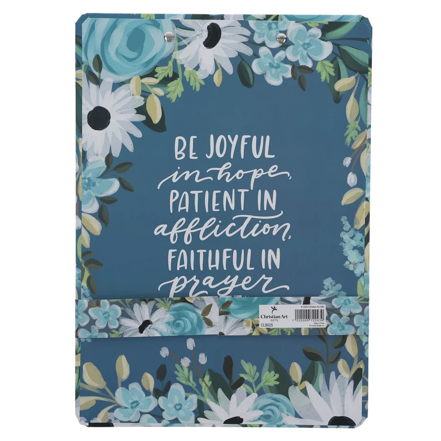 Be Joyful in Hope Clipboard with Notepad Gift for Women, Girls and Ladies Unique Birthday, Anniversary and Wedding Gift.