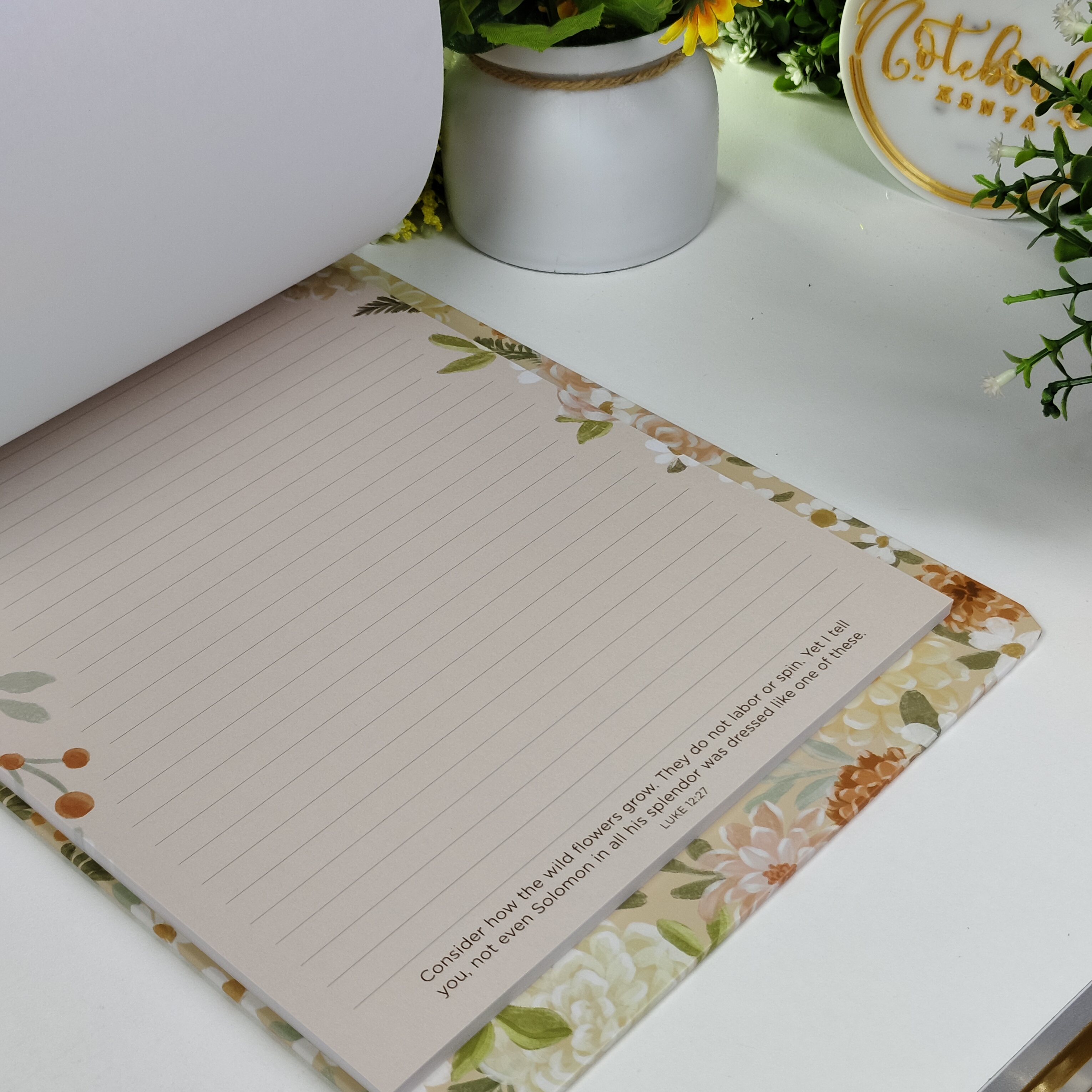 Consider How the Wildflowers Grow” Clipboard with Notepad Gift for Women, Girls and Ladies