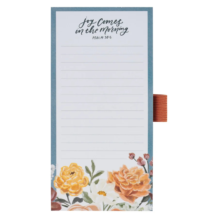 Joy Comes in the Morning Magnetic Notepad with Pen Gift for Women, Girls and Ladies Unique Birthday, Anniversary and Wedding Gift.