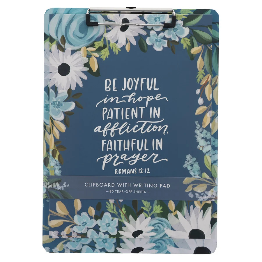 Be Joyful in Hope Clipboard with Notepad Gift for Women, Girls and Ladies Unique Birthday, Anniversary and Wedding Gift.