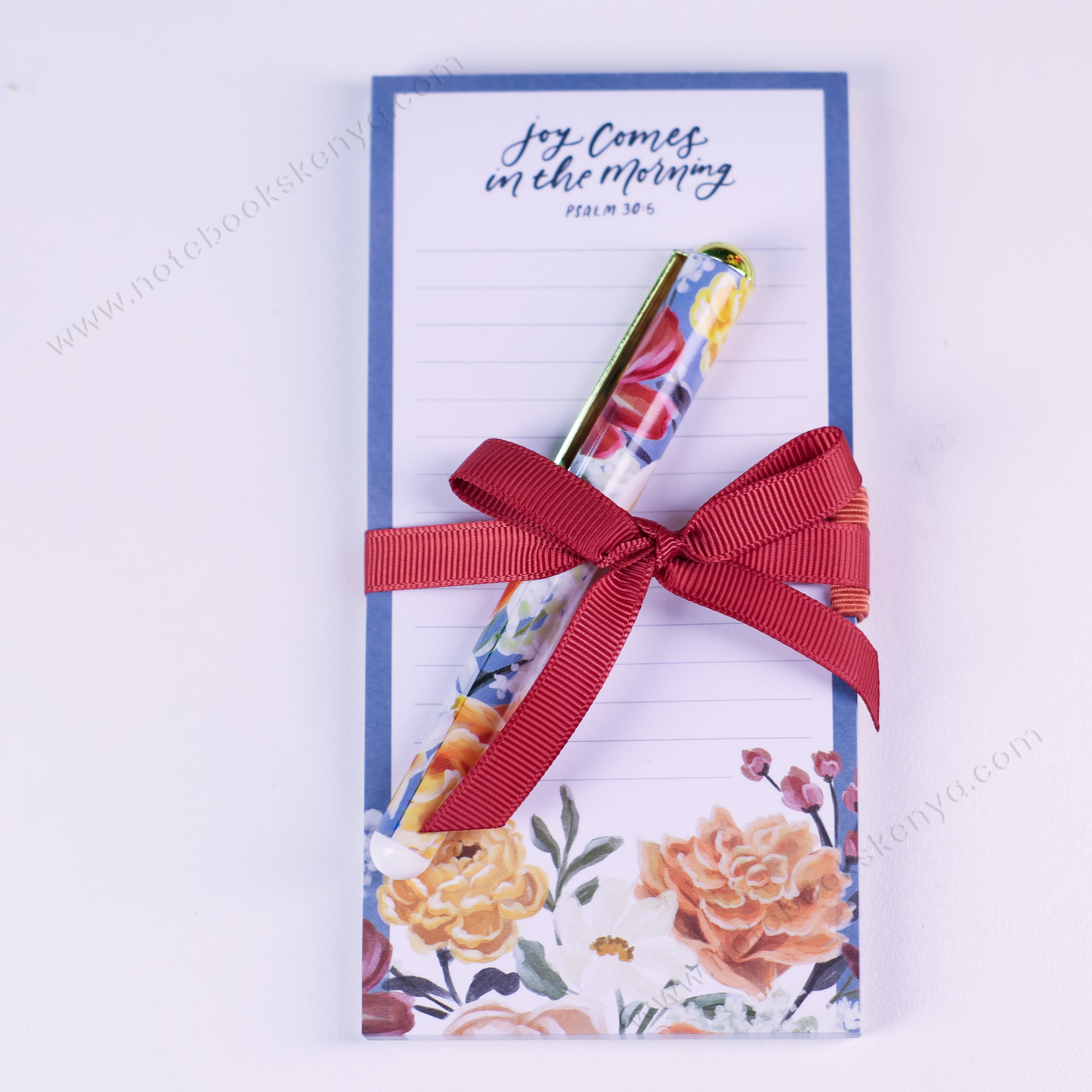 Joy Comes in the Morning Magnetic Notepad with Pen Gift for Women, Girls and Ladies Unique Birthday, Anniversary and Wedding Gift.