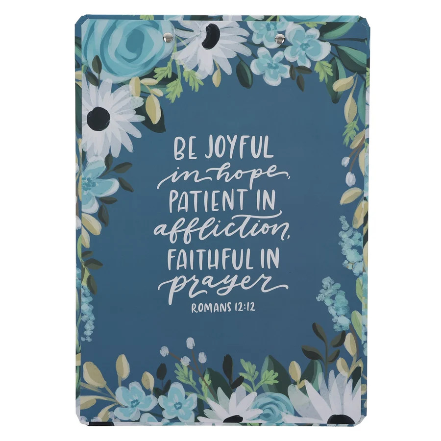 Be Joyful in Hope Clipboard with Notepad Gift for Women, Girls and Ladies Unique Birthday, Anniversary and Wedding Gift.