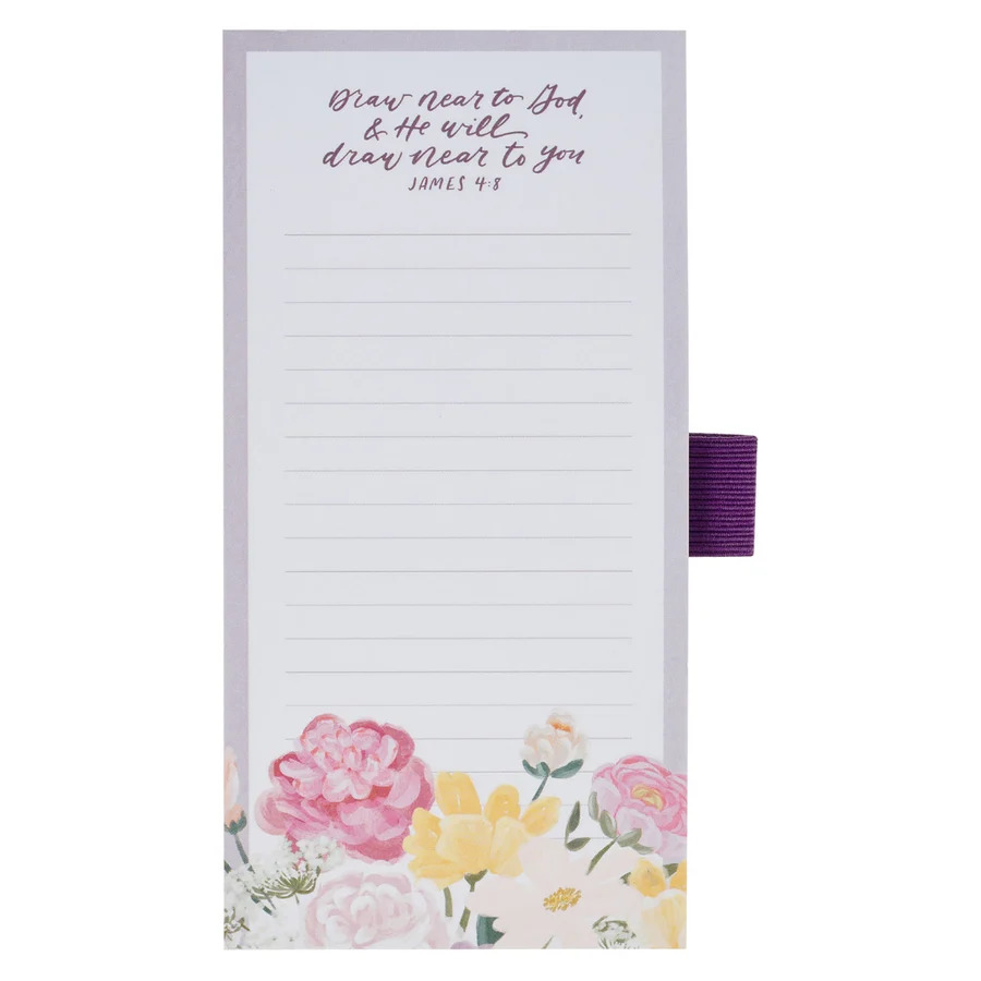 Draw Near to God and He Will Draw Near to You Magnetic Notepad with PenGift for Women, Girls and Ladies Unique Birthday, Anniversary and Wedding Gift.