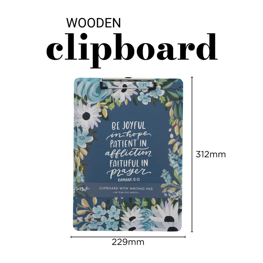 Be Joyful in Hope Clipboard with Notepad Gift for Women, Girls and Ladies Unique Birthday, Anniversary and Wedding Gift.