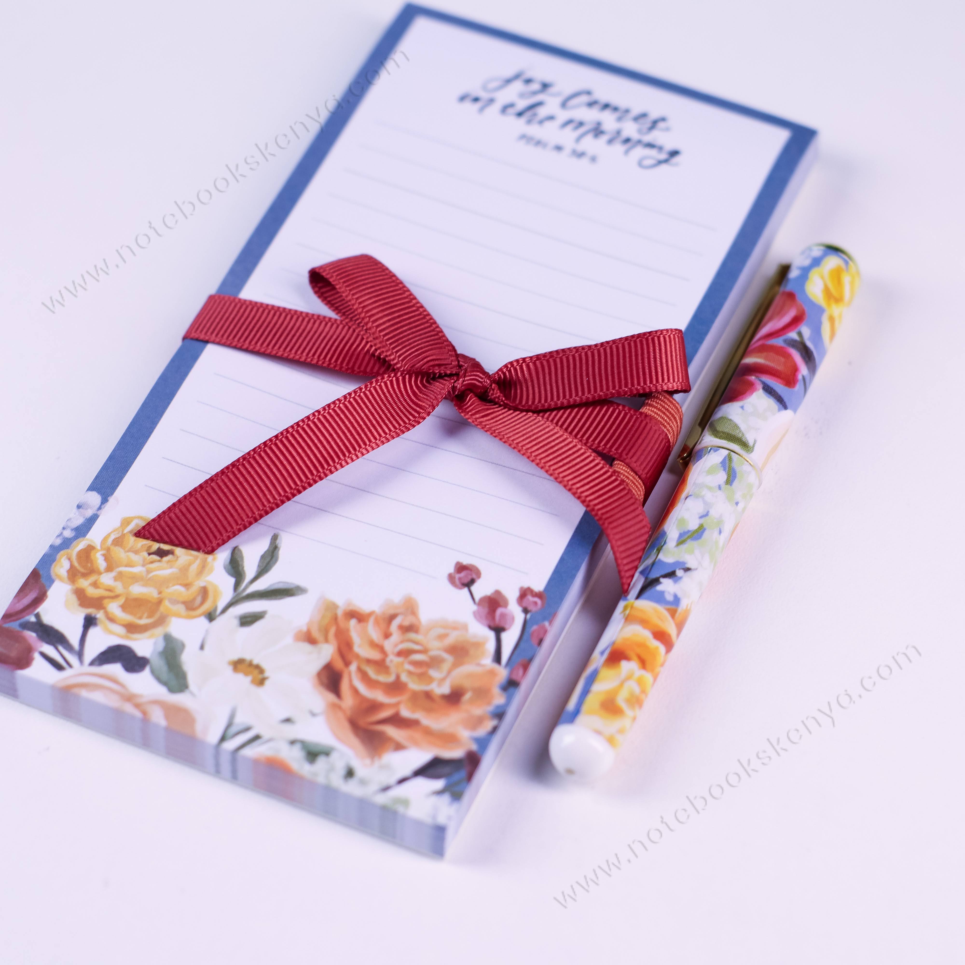 Joy Comes in the Morning Magnetic Notepad with Pen Gift for Women, Girls and Ladies Unique Birthday, Anniversary and Wedding Gift.