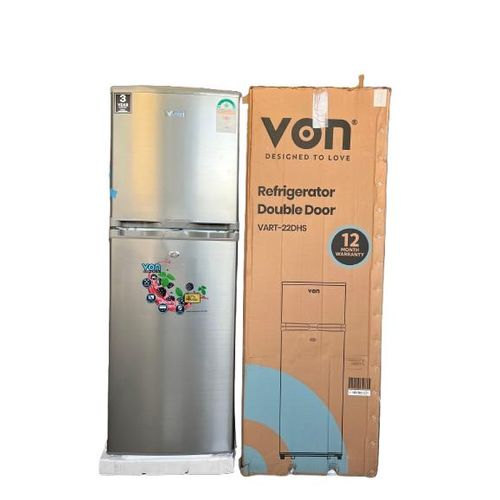 144L Direct Cool Double Door Fridge, Grey
