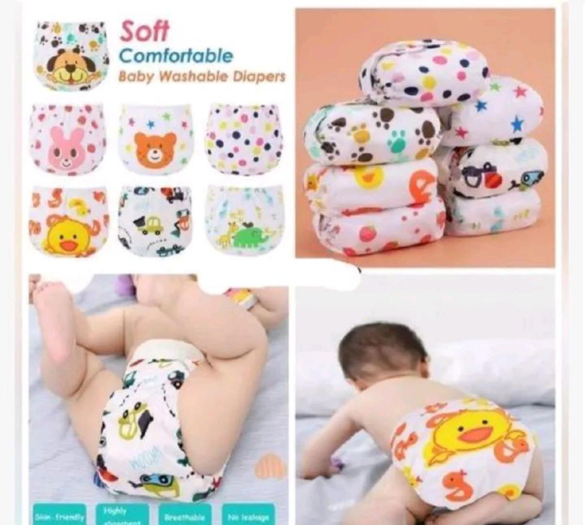 BABY ESSENTIALS::Baby nest (Foldable and portable)+baby receiving suit 8 pieces(Romper included) +1 warm woolen white dotted baby wrapper+ washable, adjustable,reusable diapers one pack ( 3 nappies)