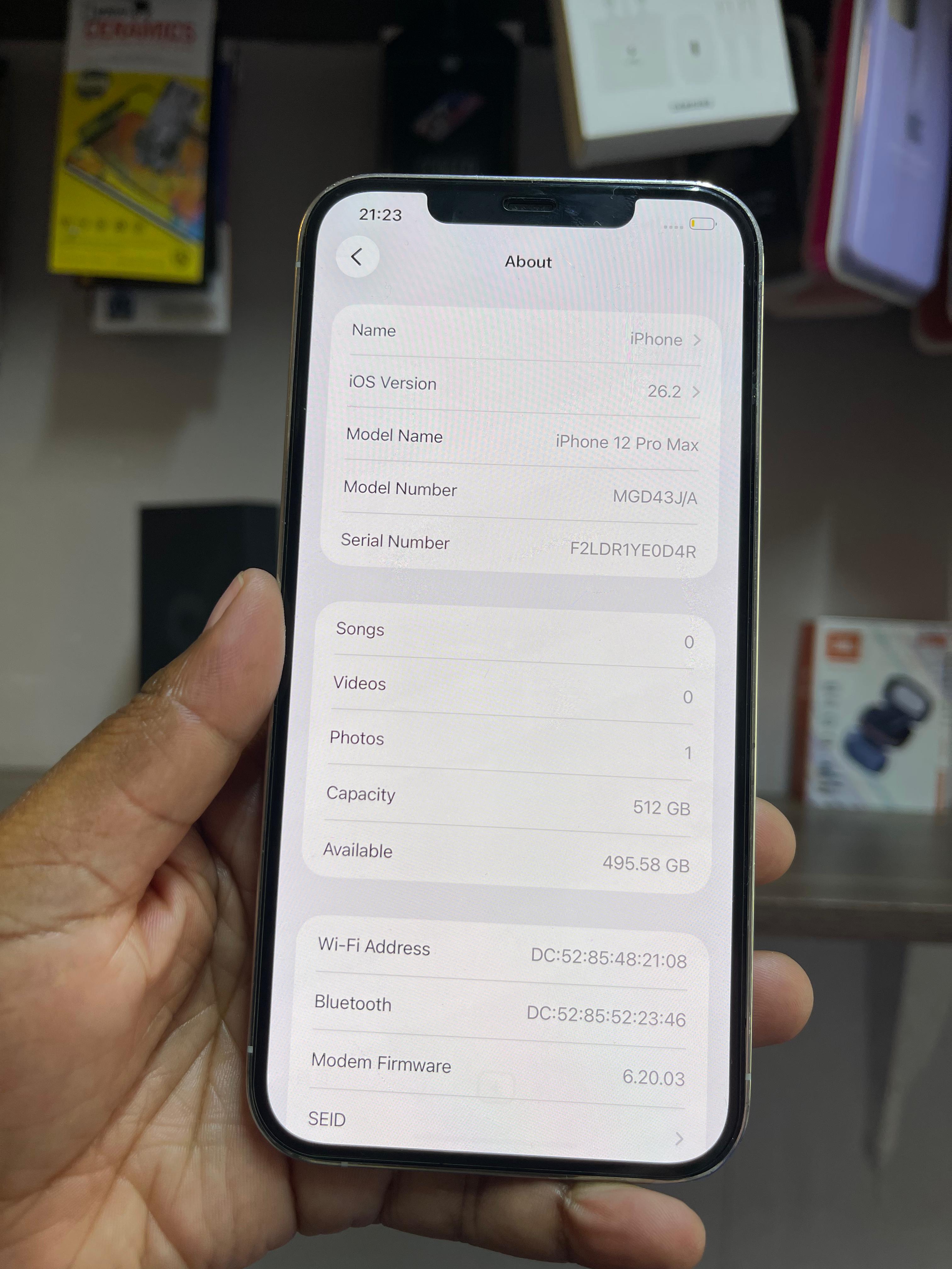 APPLE IPHONE 12 PRO MAX  512 GB  (CLEAN ) 6GB RAM 512GB ROM 12MP+12MP+12MP+AI QUAD CAMERA ( REFUBRISHED) FULLY TESTED  BAT 80% AND ABOVE