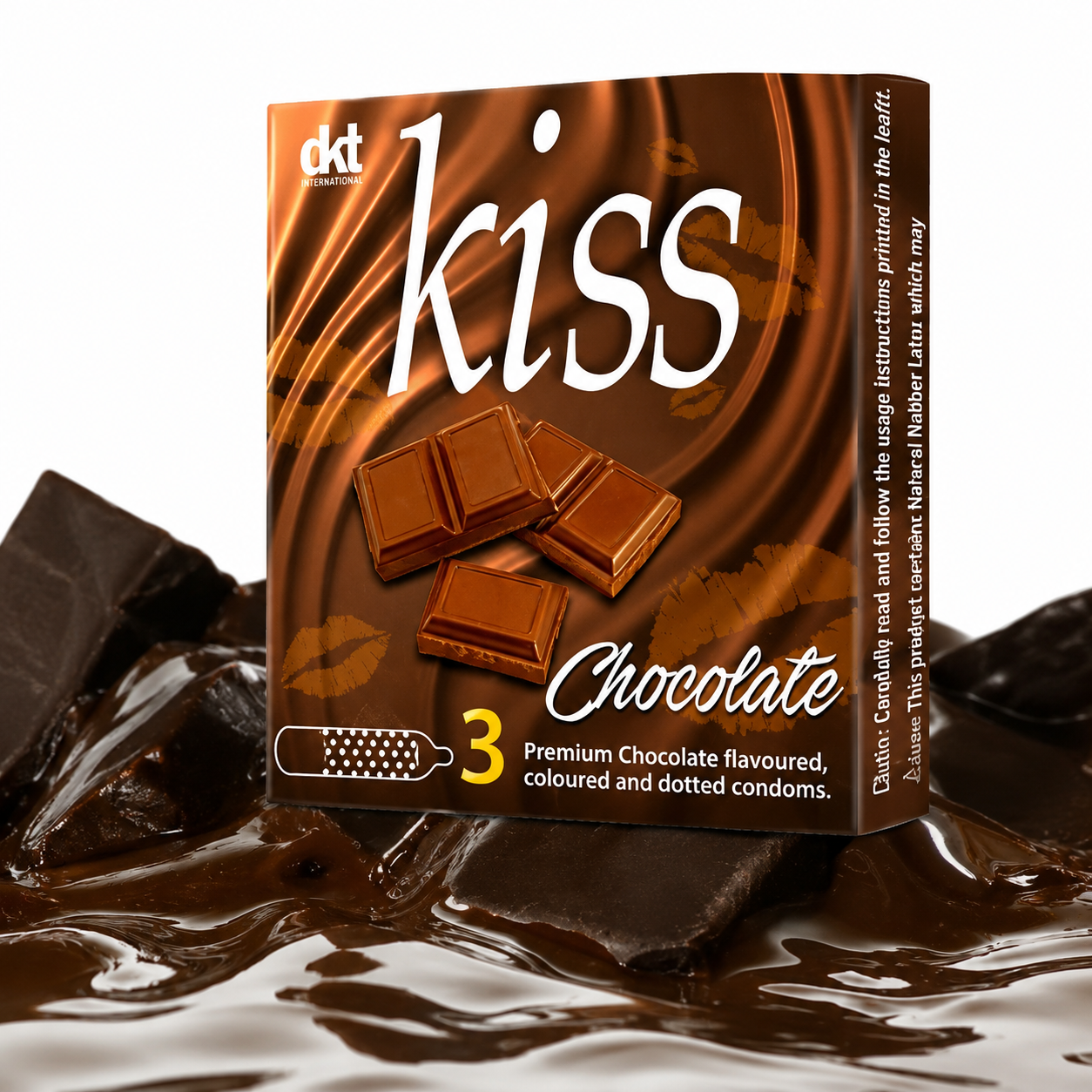 Kiss condoms  Chocolate Flavored Dotted  - 3 Pack of 3s view 2