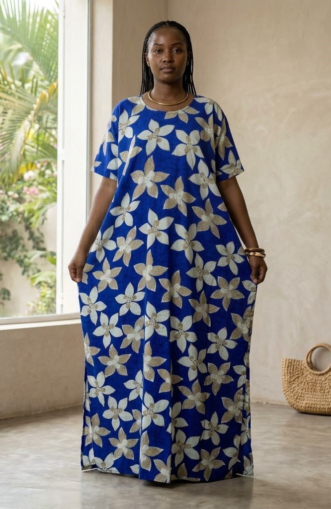 Kenyan coast Swahili Dera long nice prints Women's Clothing Dresses