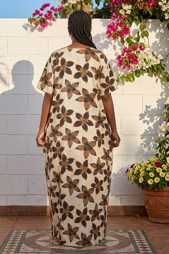 Kenyan coast Swahili Dera long nice prints Women's Clothing Dresses.
Swahili Bloom: Elegant Free-Size Dera