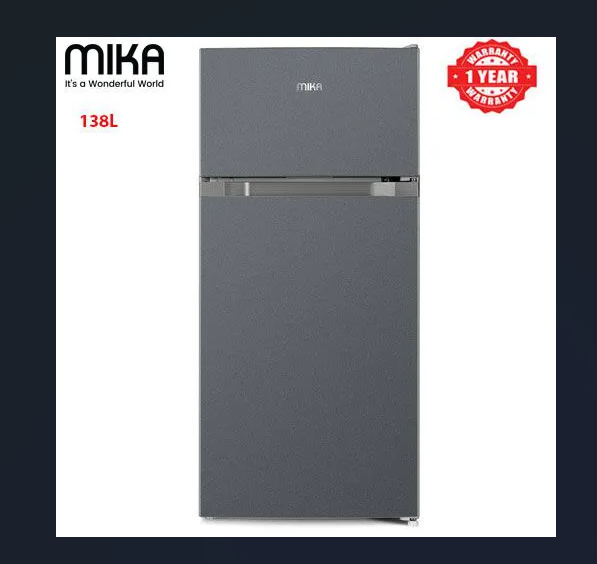 MIKA, MRDCD138DS, 138L, Double Door Top Mount Freezer, Defrost (Direct Cool) Fridge