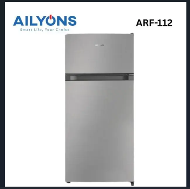 AILYONS 86L Double Door Fridge ARF-87 Refrigerator - Silver Grey