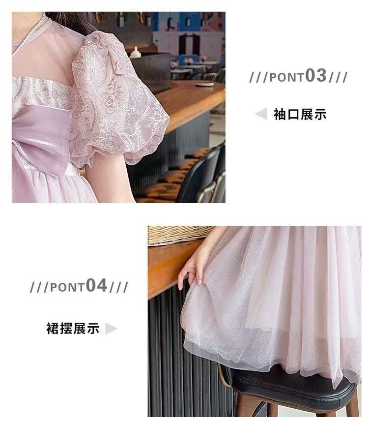 New Arrival Girls Summer Dress Fashion Tulle Princess Dress, Stylish 2Pcs Outfit Cute Elegant Kids Party Clothing For Little Girls