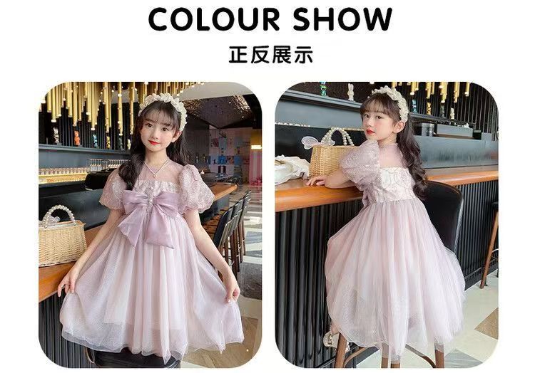 New Arrival Girls Summer Dress Fashion Tulle Princess Dress, Stylish 2Pcs Outfit Cute Elegant Kids Party Clothing For Little Girls