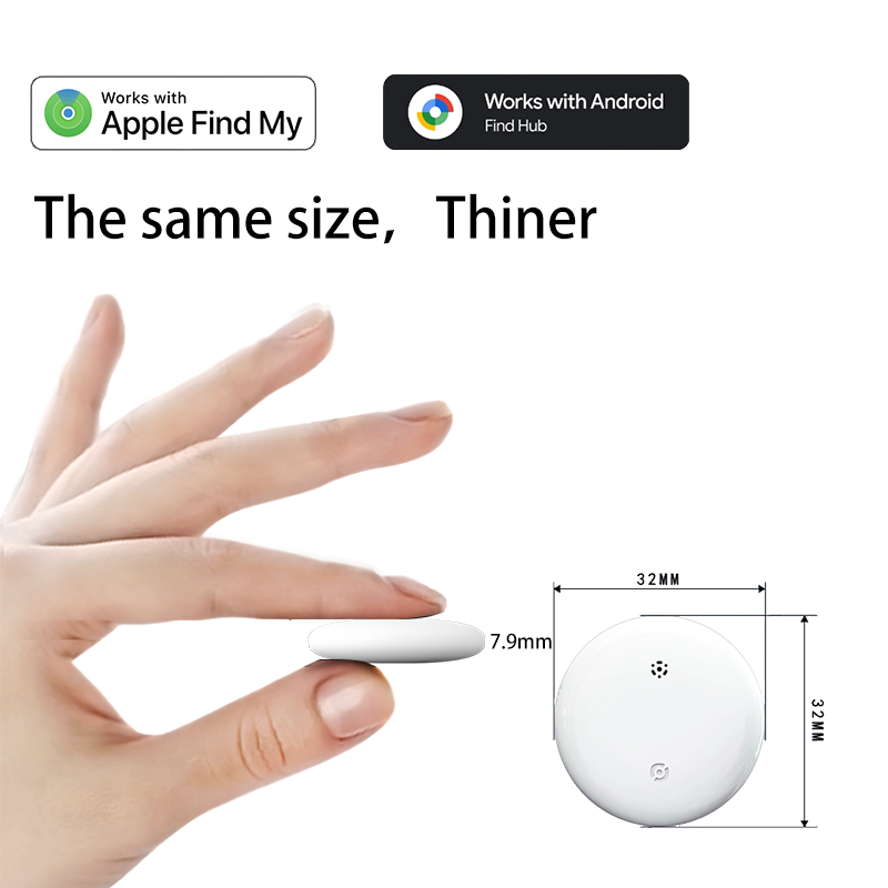 Dual System iOS/ Android Wireless Tag Locator with GPS Tracker,  Mini Global Tracking for Pet, Kids, Items/ luggage, IP67 Waterproof, Replaceable battery (12- months)