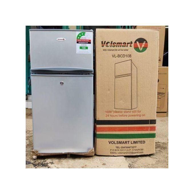 Volsmart 108L Double Doors VL-BCD108 Fridge Freezer Energy Saving Refrigerator with Lock and Keys