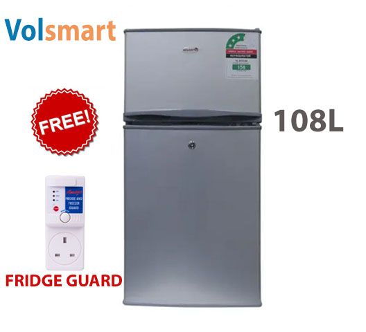 Volsmart 108L Double Doors VL-BCD108 Fridge Freezer Energy Saving Refrigerator with Lock and Keys