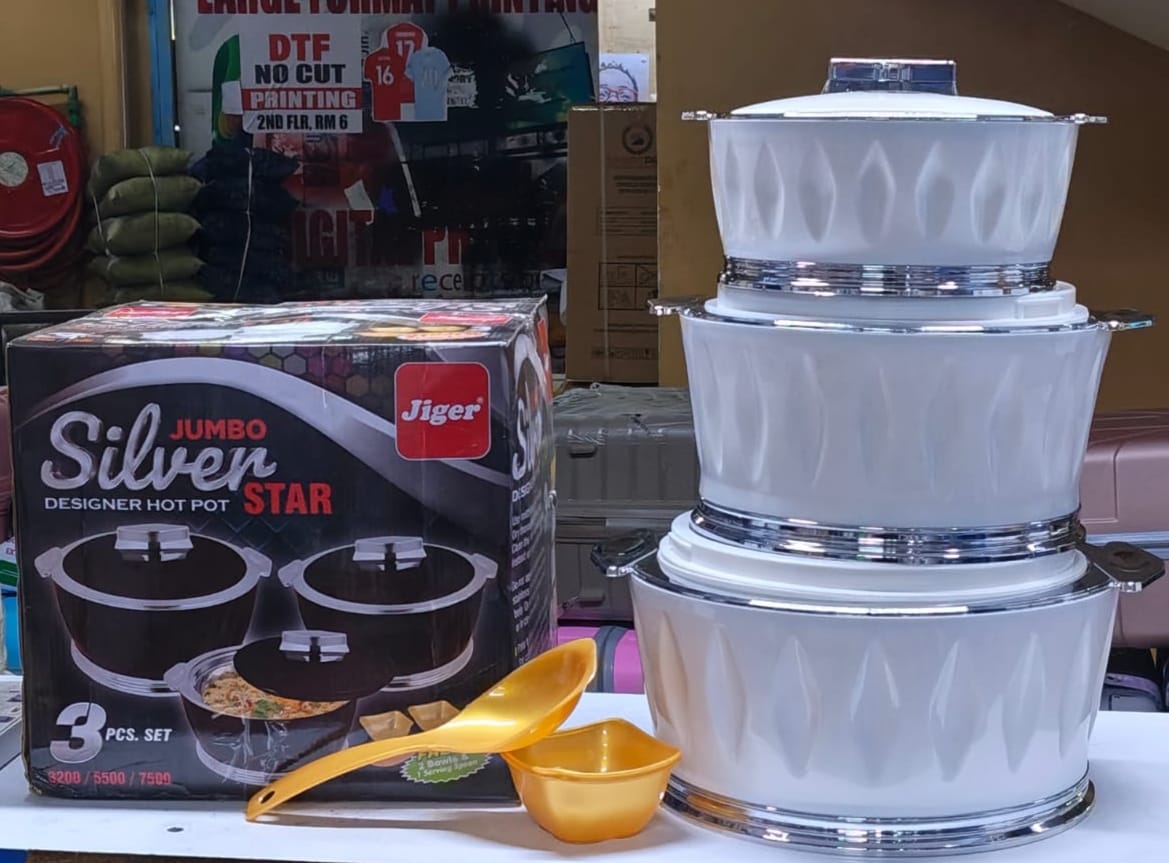 🍲✨ 3PCS JUMBO SILVER STAR HOTPOT SET – EXTRA LARGE CAPACITY FOR BIG FAMILIES 🥳💥

Serve your meals in style with this durable, elegant, and super spacious hotpot set designed for family gatherings,