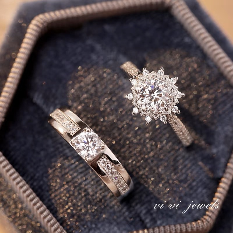 2pcs Simple Couple Rings Silver Color Adjustable Open Ring For Women Men Wedding Fashion Jewelry Gifts