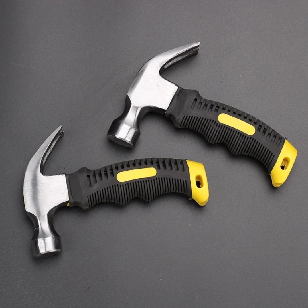 Small short hammer with rubber handle for electrical installations and student's use