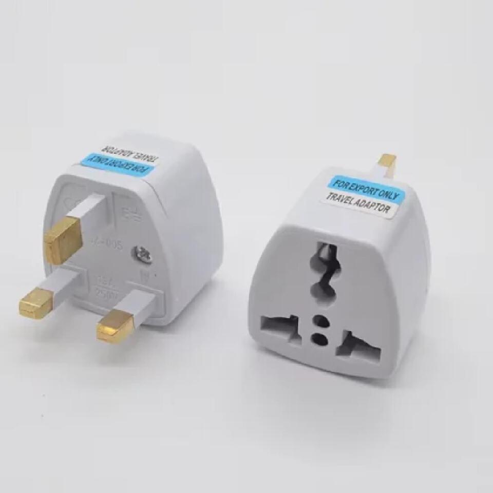 Universal Travel Adapter Three Pin Plug Power Adapter for Connecting Compatible Electrical Devices to Different Socket Types for Home, Office and Travel Use