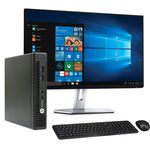HP Refurbished 600 / 800 G1 4th Gen Mini PC Tiny Desktop - Intel Core i5, 8GB RAM, 500GB HDD, dell 20" Monitor, Windows 10 Pro Mouse, Keyboard complete set with free connectimg cables