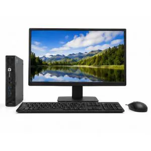 HP Refurbished 600 / 800 G1 4th Gen Mini PC Tiny Desktop - Intel Core i5, 8GB RAM, 500GB HDD, dell 20" Monitor, Windows 10 Pro Mouse, Keyboard complete set with free connectimg cables