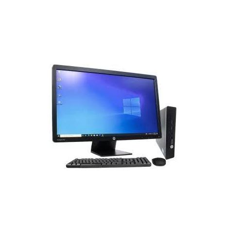HP Refurbished 600 / 800 G1 4th Gen Mini PC Tiny Desktop - Intel Core i5, 8GB RAM, 500GB HDD, dell 20" Monitor, Windows 10 Pro Mouse, Keyboard complete set with free connectimg cables
