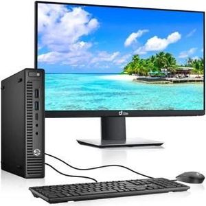 HP Refurbished 600 / 800 G1 4th Gen Mini PC Tiny Desktop - Intel Core i5, 8GB RAM, 500GB HDD, dell 20" Monitor, Windows 10 Pro Mouse, Keyboard complete set with free connectimg cables