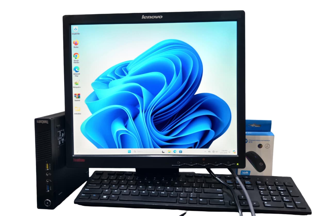 Lenovo Refurbished Thinkcenter M93p/M73 Tiny Mini PC Core i5 4th Gen 8GB RAM, 500GB HDD 17 Inch Monitor, ,Windows 11 Pro Desktop Computer FREE ACCESSORIES