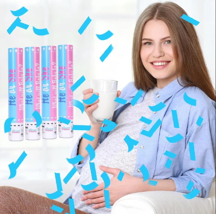 Gender Reveal Confetti Poppers – 30cm & 40cm Pink or Blue Surprise Cannons for Baby Shower Celebration Party Decorations | Fun Gender Reveal Party Supplies Ideal for indoor and outdoor celebrations,