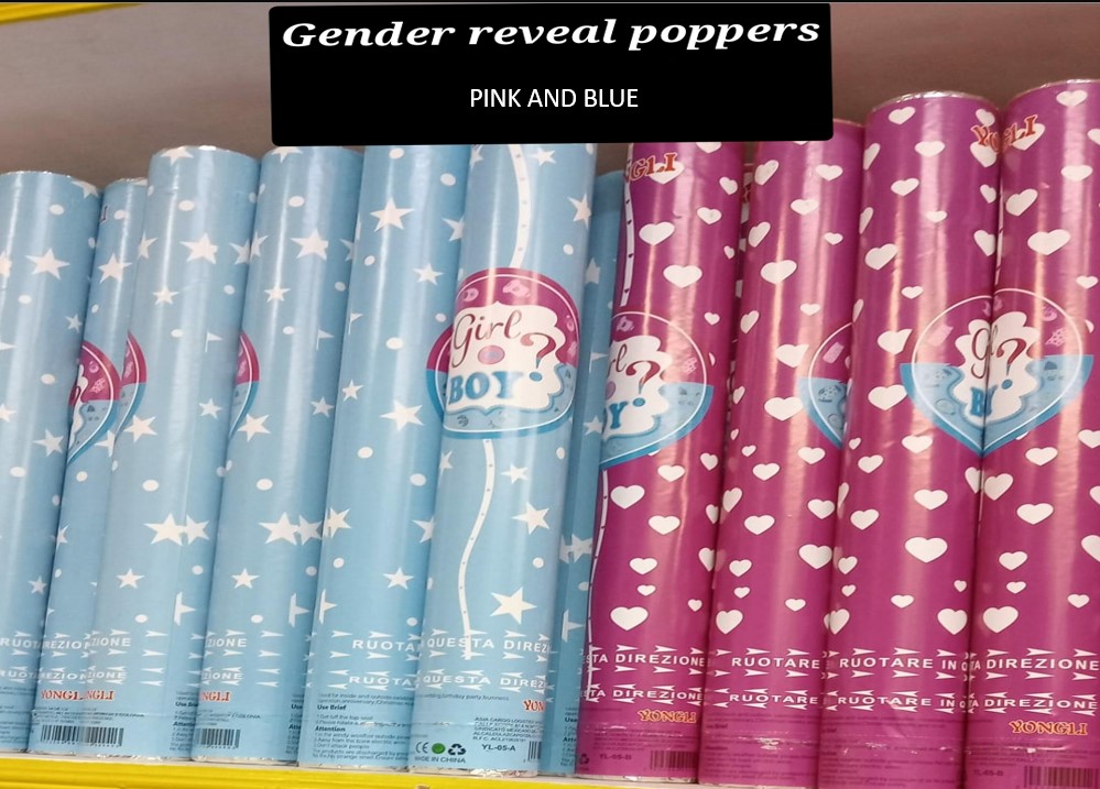 Gender Reveal Confetti Poppers – 30cm & 40cm Pink or Blue Surprise Cannons for Baby Shower Celebration Party Decorations | Fun Gender Reveal Party Supplies Ideal for indoor and outdoor celebrations,