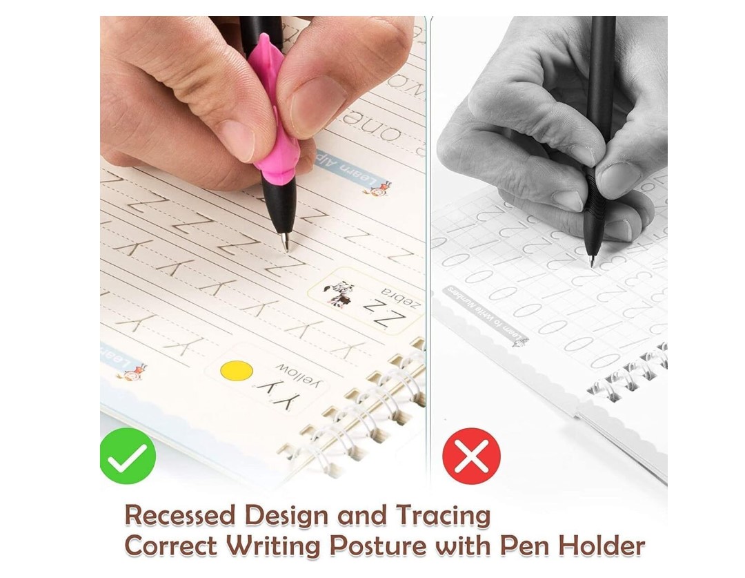 Sank Magic Practice Copybooks Reusable Handwriting Learning Set for Kids Early Education Writing Tracing Books for Numbers Alphabet Math and Drawing with Magic Ink Fading Pages and Guided Stroke Train