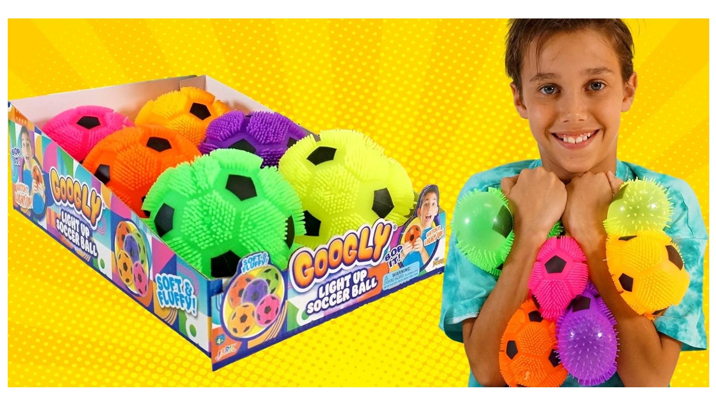 Flashing Spiky Soccer Ball Sensory 75mm Toy for Kids and Pets Light Up Bouncy Stress Relief Squeaky Rubber Interactive Play Ball with Soft Spikes and LED Flash Effects Flashing Spiky Soccer Ball