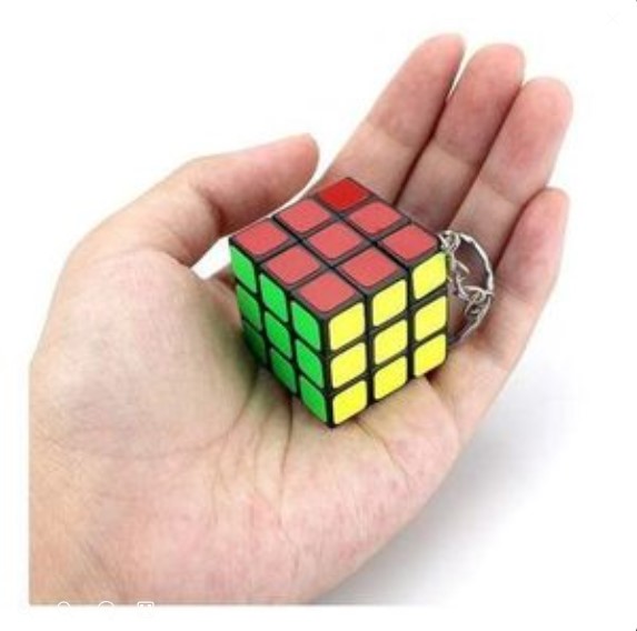 Puzzle Cube Keychain Mini 3x3 Functional Rotating Brain Teaser Toy with Metal Ring Attachment Portable Educational Fidget Puzzle for Bags Keys and Travel Entertainment Puzzle Cube Keychain