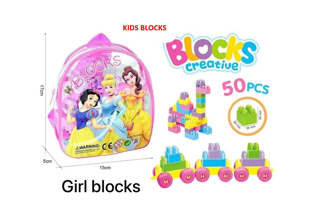 Building Block  50-Piece Building Block Set in Portable Storage Backpack Educational Colorful Construction Toy for Kids Early Learning STEM Development Creative Play Fine Motor Skills Logical