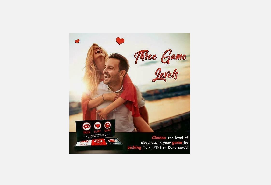Talk Flirt Dare Couples Card Game Romantic 3-in-1 Date Night Deck Conversation Starter Flirtation and Challenge Cards for Strengthening Intimacy and Relationship Bonding