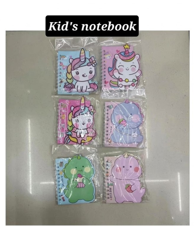 Cartoon Memo Pads and Notebooks Cute Unicorn Dinosaur Spiral Bound Mini Writing Notebooks Kids School Stationery Drawing Notes Homework Office Supplies