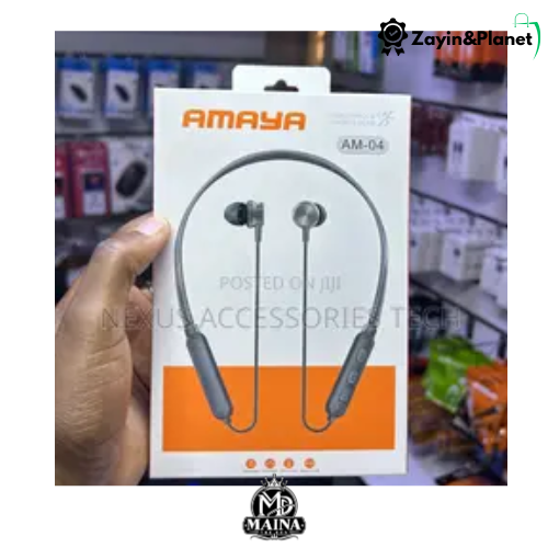 Amaya AM-04, Amaya Wireless Earphones, Amaya Neckband, Amaya Bluetooth Neckband, AM-04 Bluetooth Earphones, Wireless Neckband Earphones, Bluetooth Neckband, Sports Bluetooth Earphones, Wireless Headse