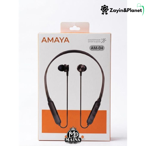 Amaya AM-04, Amaya Wireless Earphones, Amaya Neckband, Amaya Bluetooth Neckband, AM-04 Bluetooth Earphones, Wireless Neckband Earphones, Bluetooth Neckband, Sports Bluetooth Earphones, Wireless Headse