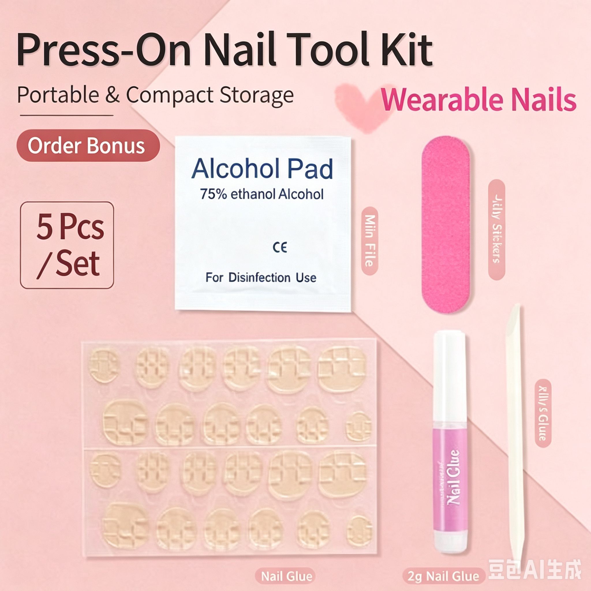 Handmade wearable armor, heavy industry blue nail art, sparkling luxury rose, niche style, gorgeous palace view 3