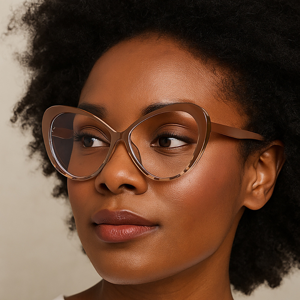 New Cross Triangle Cat Eye Anti Blue Light Glasses European Korean Style Minimal Elegant Plain Lens Eyewear