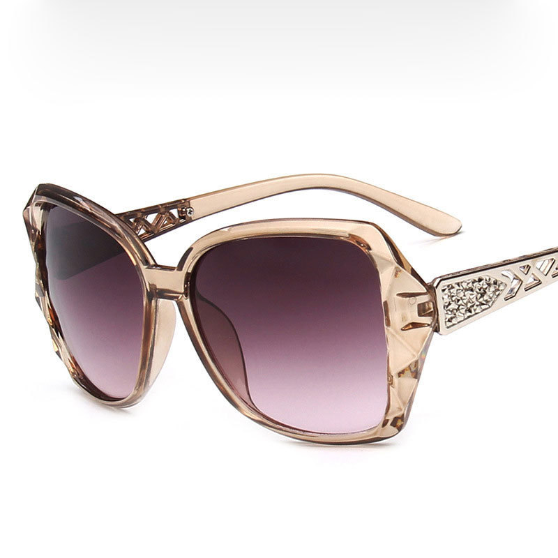 Elegant Polygonal Women Sunglasses, Rhinestone Hollow Temple, UV400 PC Lenses, Black/White Frames & Solid/Gradient Lens Choices, Outdoor Holiday Eyewear