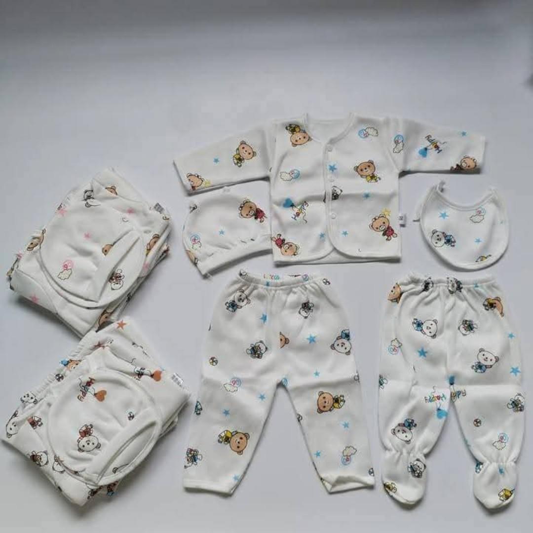 5 pcs cotton receiving set (random colour selection )