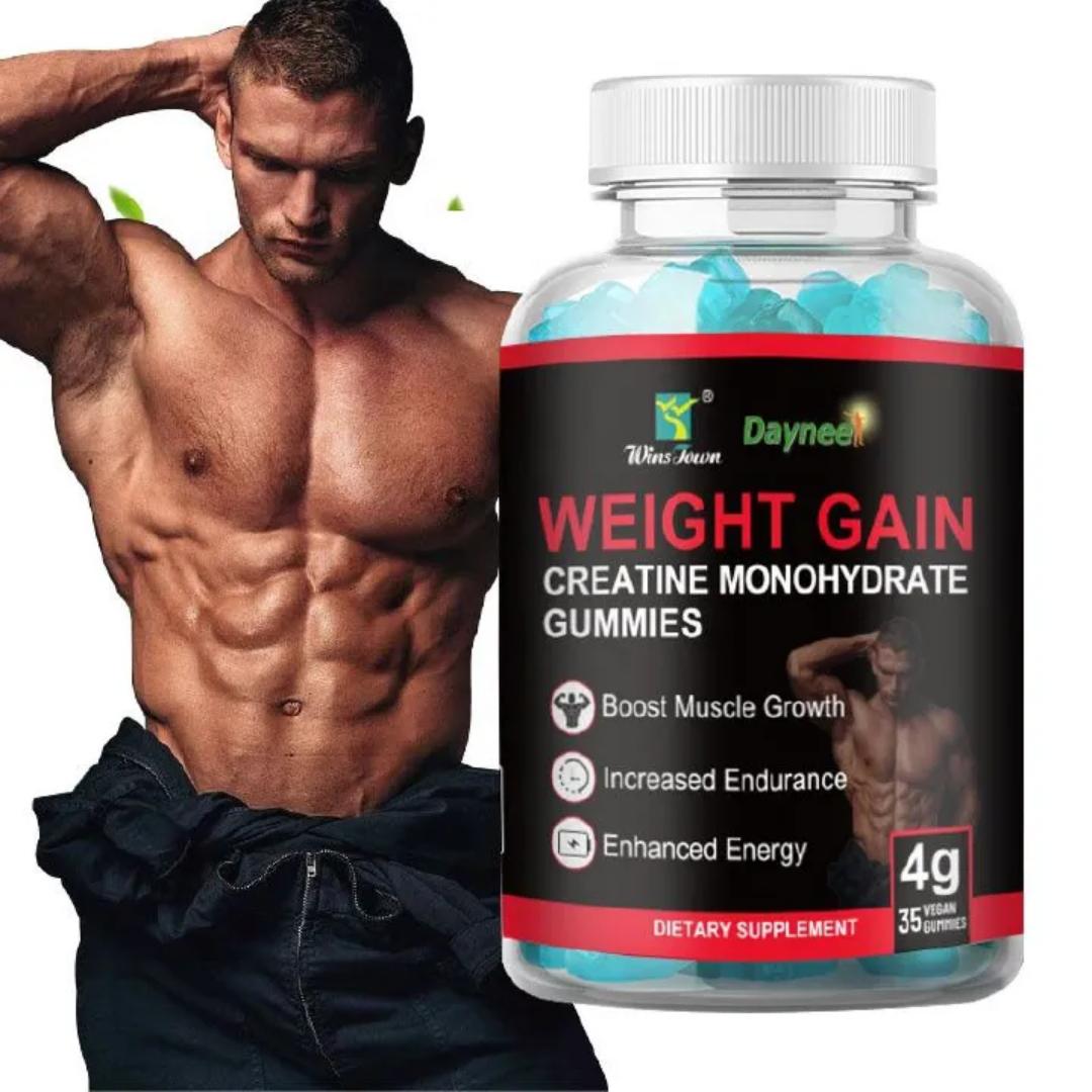 Fast Weight Gain Gummy Muscle Growth Supplement Creatine Monohydrate Gummies for Weight Gainer Women Men