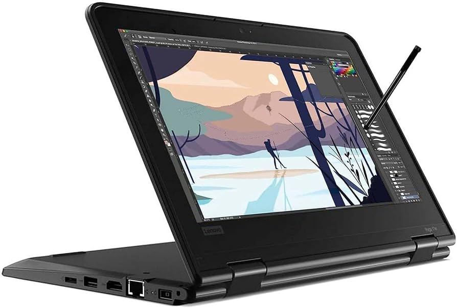 Refurbished Lenovo ThinkPad Yoga 11e X360 2-in-1 laptop Intel Celeron 1.3GHz 8GB RAM 128GB SSD 13.3 inch Full HD Touch Screen Display Ultra-Light Windows 10 Pro HDMI USB Ethernet ports