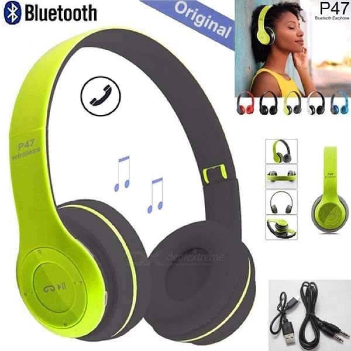 P47 Bluetooth Headset HiFi Stereo Foldable Wireless Sports Headphone ENC Noise Cancellation 24H Playtime Volume Control Bluetooth 5.3 IPX4 long battery life Deep Bass I