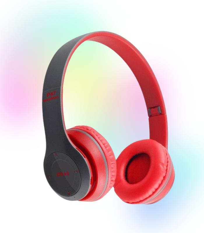 P47 Bluetooth Headset HiFi Stereo Foldable Wireless Sports Headphone ENC Noise Cancellation 24H Playtime Volume Control Bluetooth 5.3 IPX4 long battery life Deep Bass I